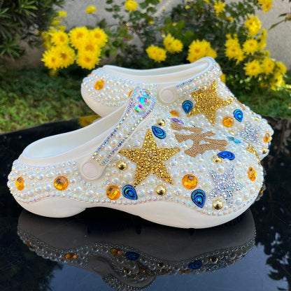 Wholesale custom Handmade Bling Rhinestone Clogs Slippers