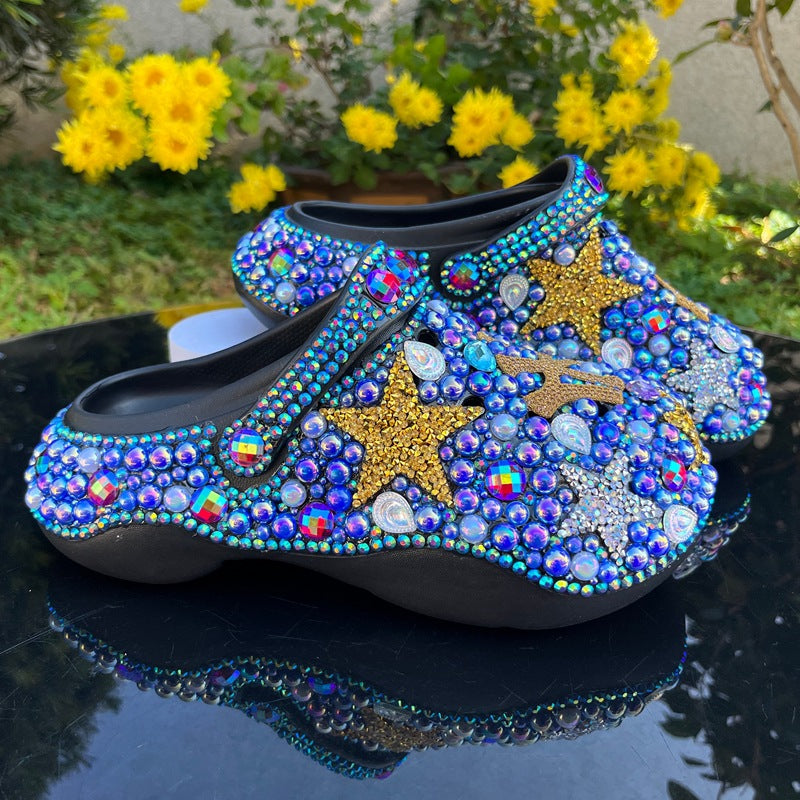 Wholesale custom Handmade Bling Rhinestone Clogs Slippers