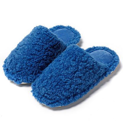 Candy-colored indoor furry slippers