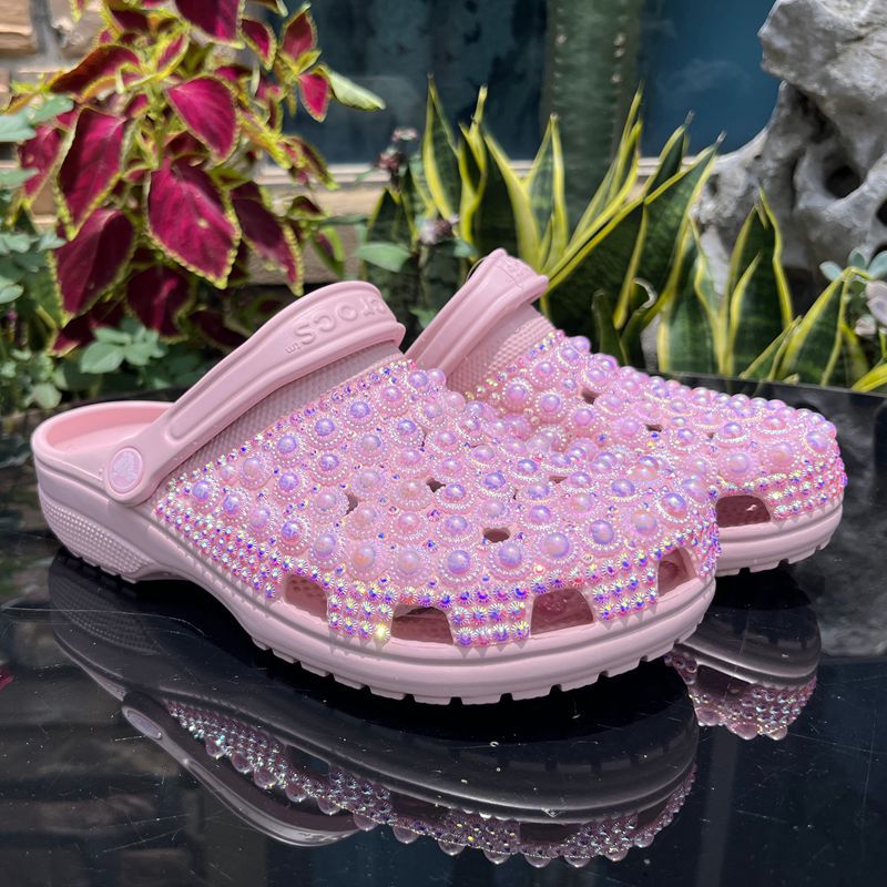 Wholesale custom Handmade Bling Rhinestone Clogs Slippers