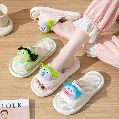 women's indoor  linen slippers