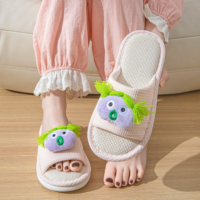 women's indoor  linen slippers