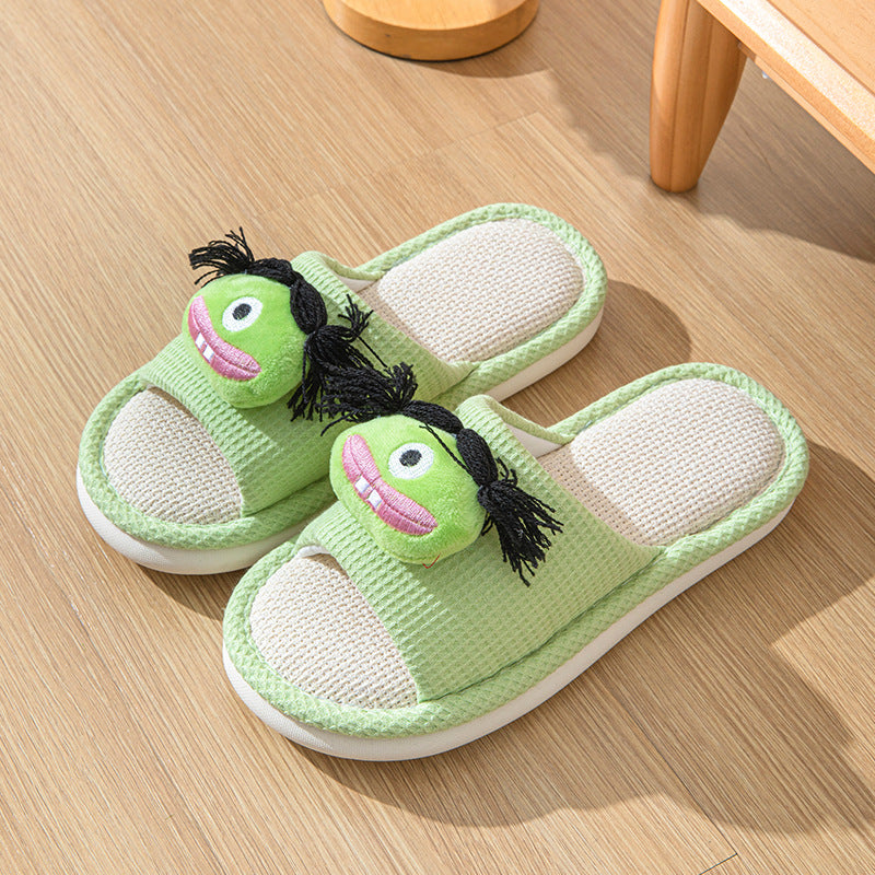 women's indoor  linen slippers