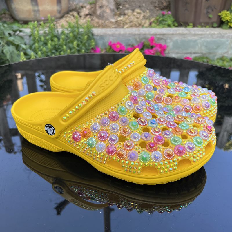 Wholesale custom Handmade Bling Rhinestone Clogs Slippers