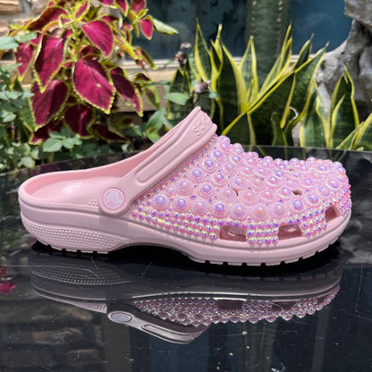 Wholesale custom Handmade Bling Rhinestone Clogs Slippers