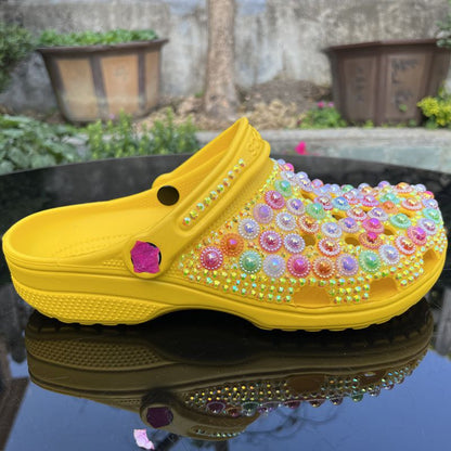 Wholesale custom Handmade Bling Rhinestone Clogs Slippers