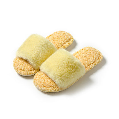 Winter indoor plush slippers women