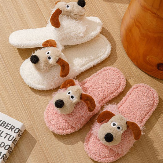 Open-toed cotton slippers