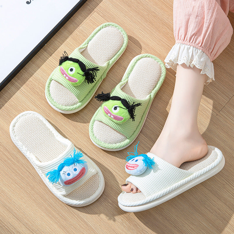 women's indoor  linen slippers