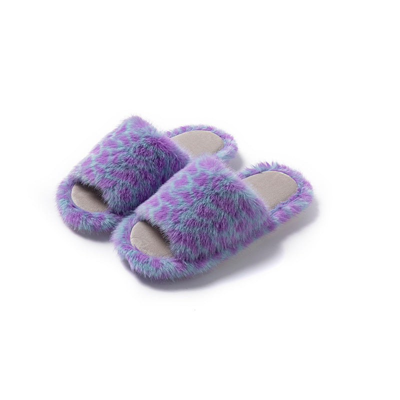 Wholesale woman warm furry slippers