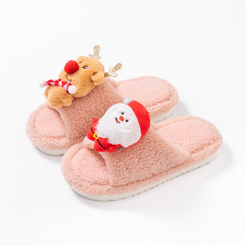 Wholesale Christmas Elk plush slippers