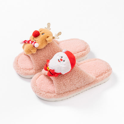 Wholesale Christmas Elk plush slippers