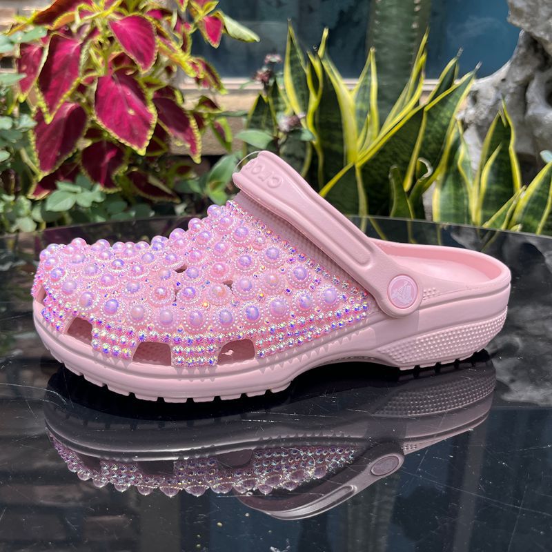 Wholesale custom Handmade Bling Rhinestone Clogs Slippers