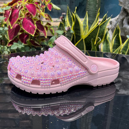 Wholesale custom Handmade Bling Rhinestone Clogs Slippers