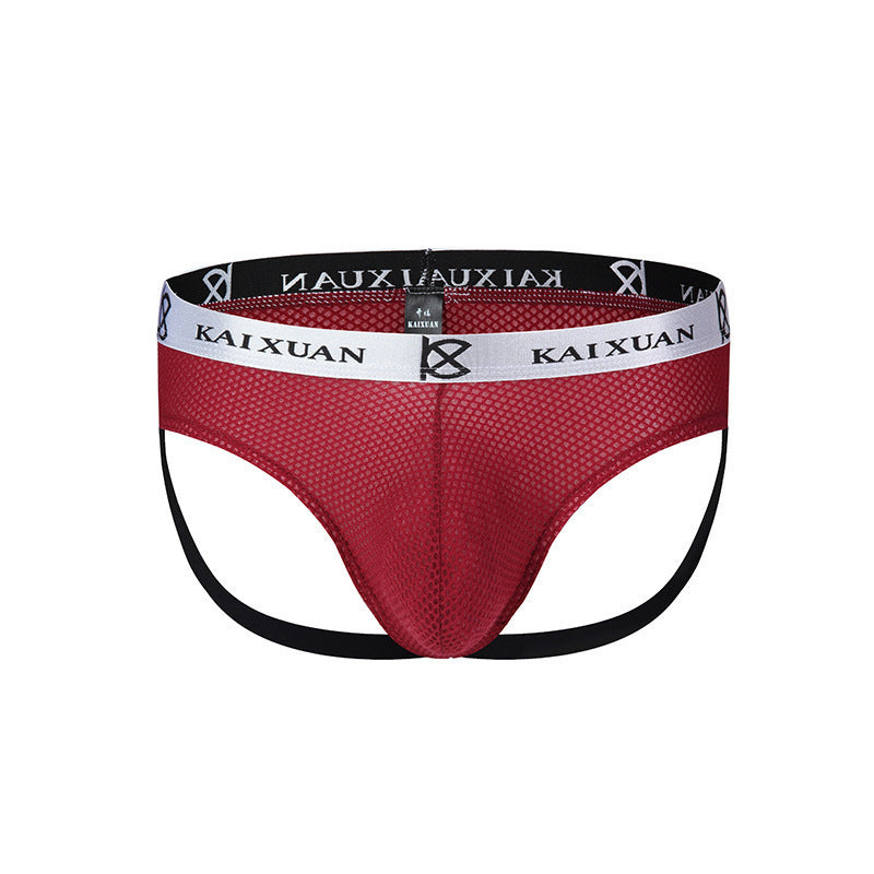 Wholesale Men's Sexy Jockstrap Underwear Elastic Strap Mesh Thongs G-string Underpants