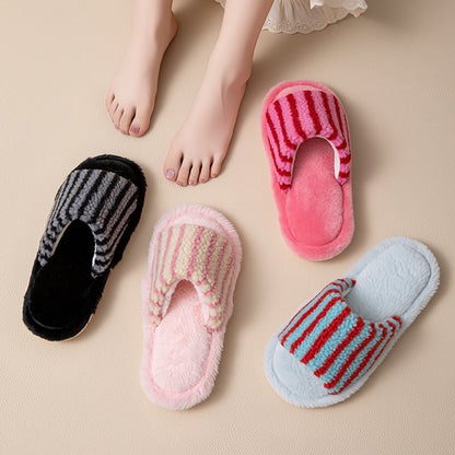 women's fluffy plush slippers home slippers