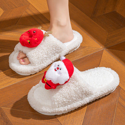 Wholesale Christmas Elk plush slippers