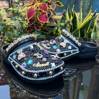 Wholesale Customization Handmade Bling Rhinestone Clogs Slippers