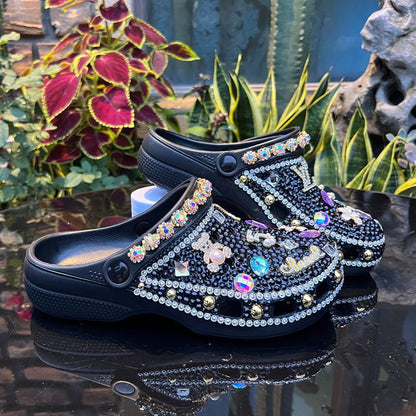 Wholesale Customization Handmade Bling Rhinestone Clogs Slippers