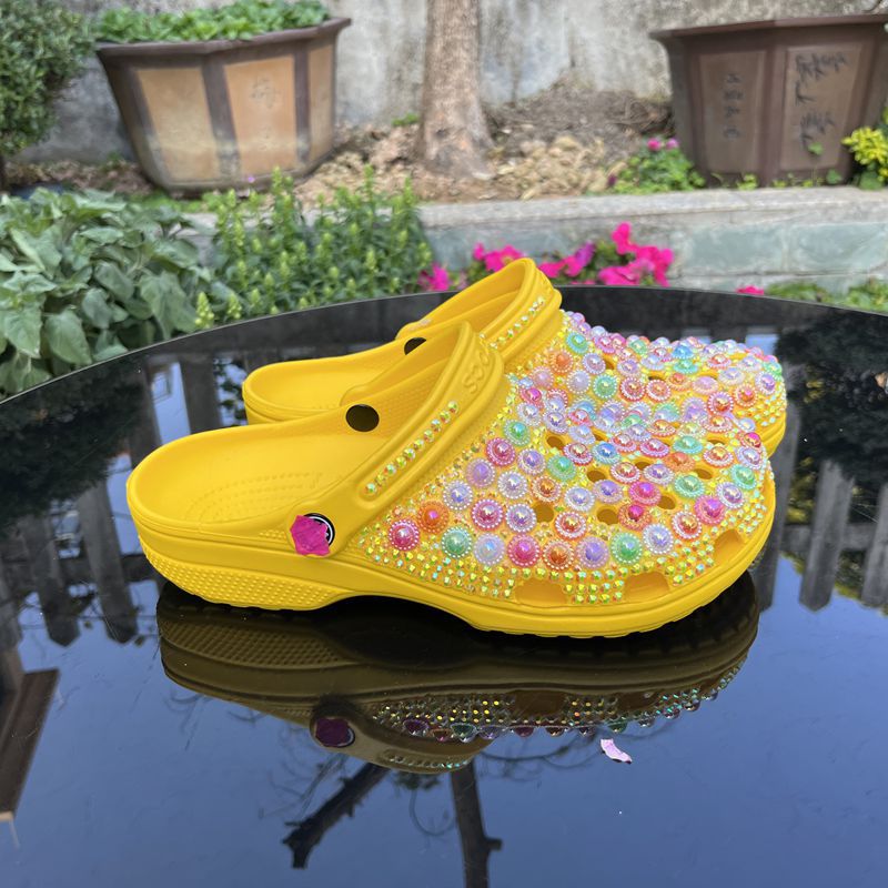 Wholesale custom Handmade Bling Rhinestone Clogs Slippers
