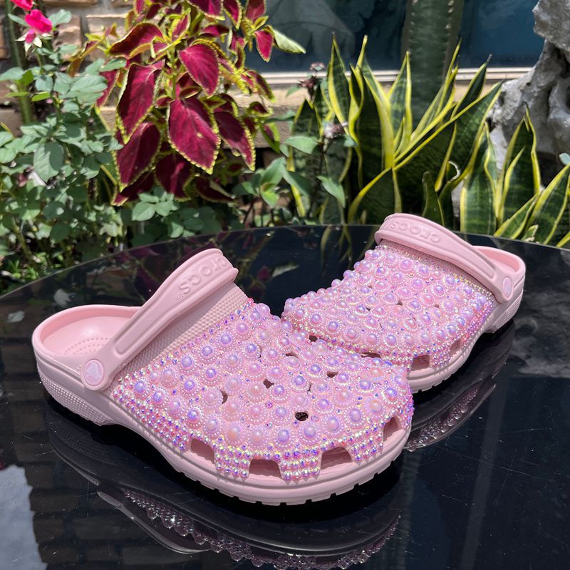 Wholesale custom Handmade Bling Rhinestone Clogs Slippers