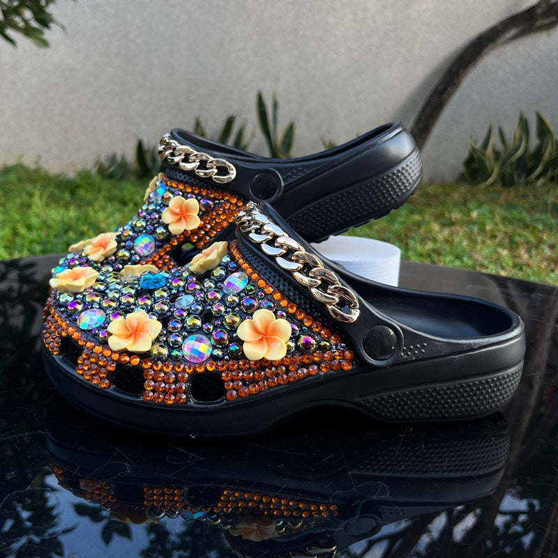 Wholesale custom Handmade Bling Rhinestone Clogs EVA Slippers