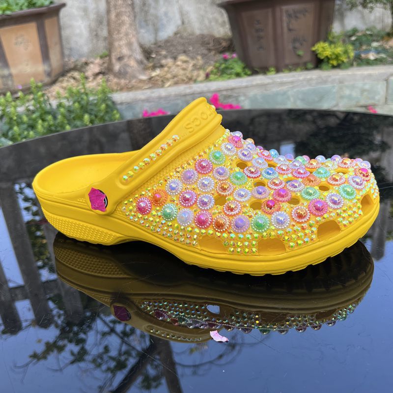 Wholesale custom Handmade Bling Rhinestone Clogs Slippers