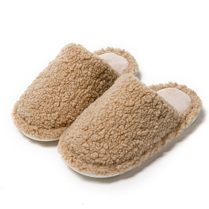 Candy-colored indoor furry slippers