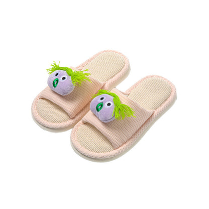 women's indoor  linen slippers