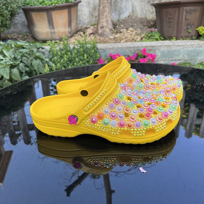 Wholesale custom Handmade Bling Rhinestone Clogs Slippers