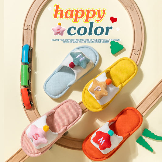 Children's linen slippers