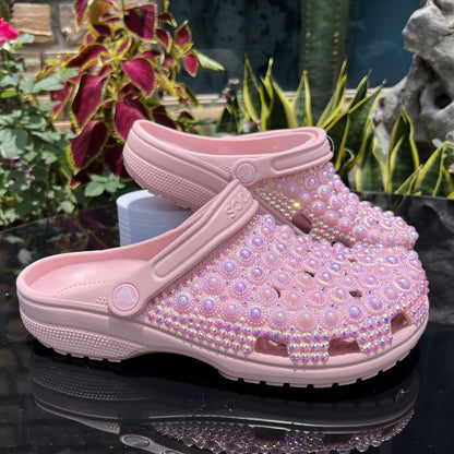 Wholesale custom Handmade Bling Rhinestone Clogs Slippers