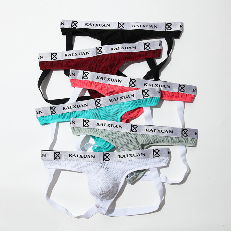 Wholesale Men's Sexy Jockstrap Underwear Elastic Strap Mesh Thongs G-string Underpants