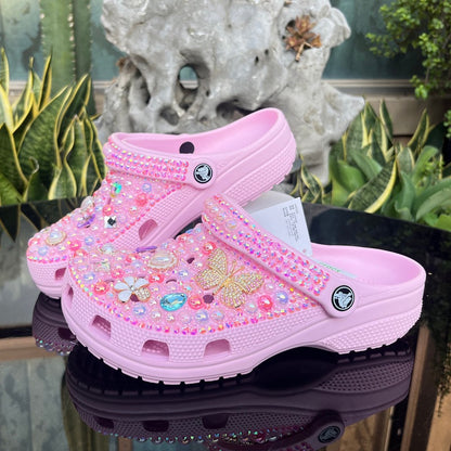 Wholesale custom Handmade Bling Rhinestone Clogs Slippers