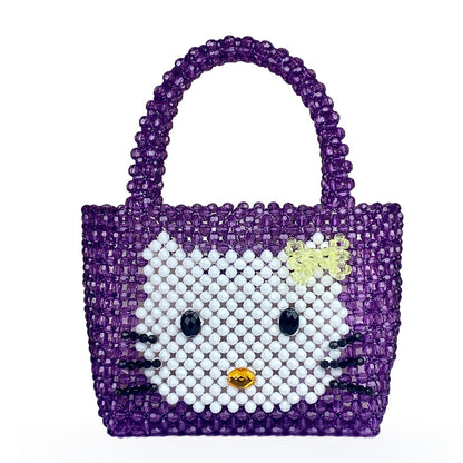 Women Beaded Handbags Elegant Handmade Weave Purse Crystal Pearl String Tote Bags for Banquet Wedding Cocktail