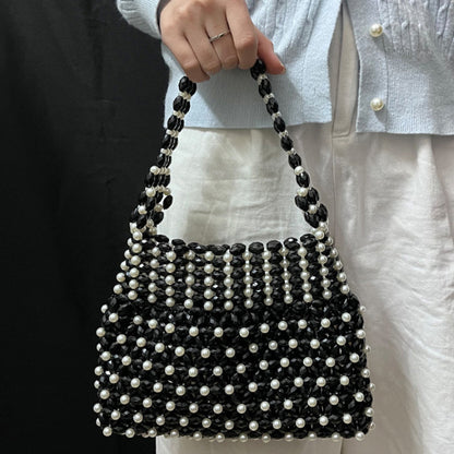 Handcrafted Beaded Evening Bag for Women Handbag Colorful Iridescent Bead Top-handle clutch Purses