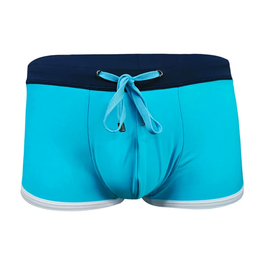 Wholesale Men Low-Rise Competition Swimwear Swimming Boxer Brief Swim Trunks Board Shorts