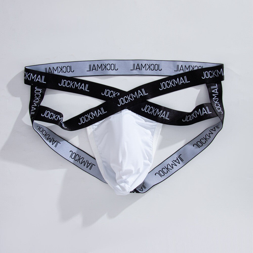 Wholesale Men's Cross V-Waistband Jockstrap Briefs Sexy Transparent Underwear