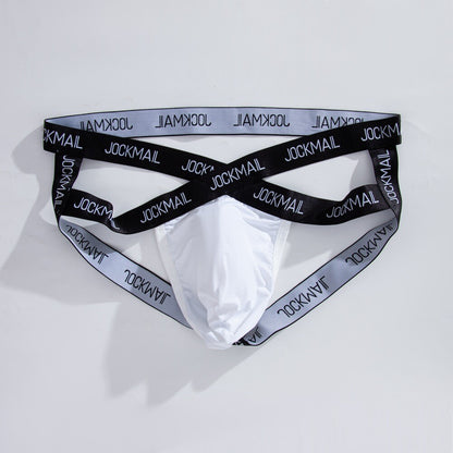 Wholesale Men's Cross V-Waistband Jockstrap Briefs Sexy Transparent Underwear