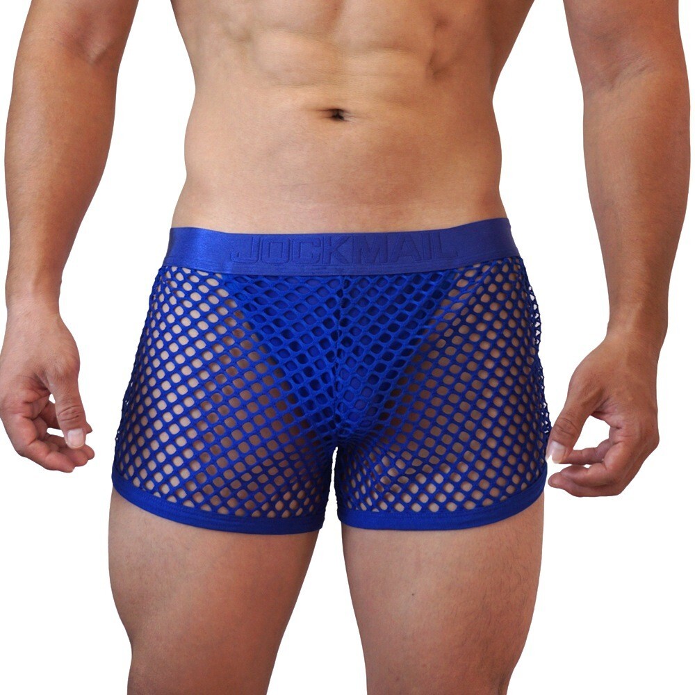 Wholesale Mens Sexy Net Boxer Underwear Shorts with Internal Mesh Thong Brief