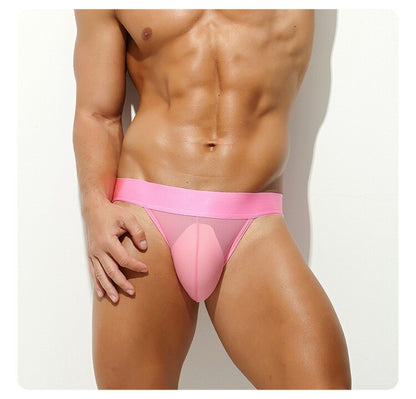 Wholesale Translucent Men's Pouch Jockstrap Sexy Low-rise Tanga Bikini Hipster Underwear