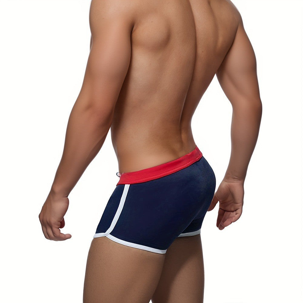 Wholesale Men Low-Rise Competition Swimwear Swimming Boxer Brief Swim Trunks Board Shorts