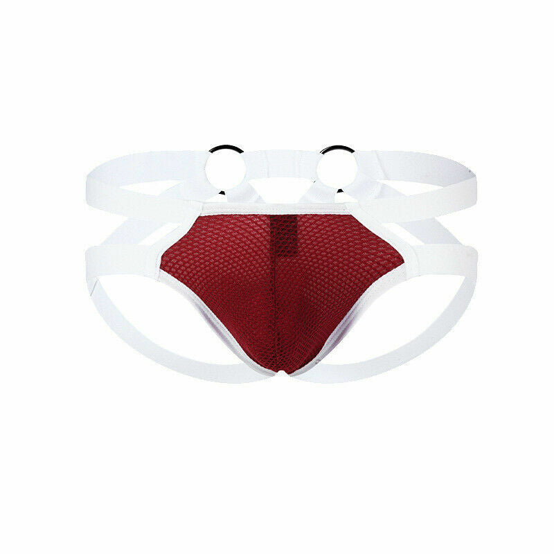 Wholesale Men's Sexy Jockstrap Underwear Elastic Strap Mesh Thongs G-string Underpants