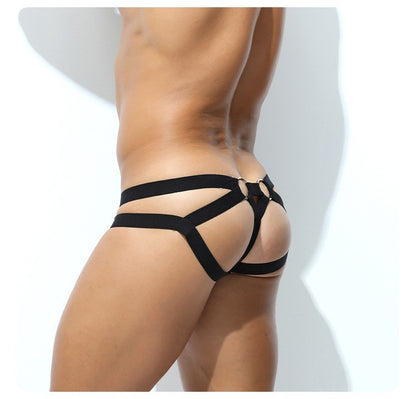 Wholesale Men's High Slit Cotton U-convex Pouch Tanga Jockstrap Thongs Stretch Underwear