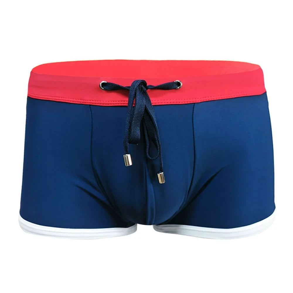 Wholesale Men Low-Rise Competition Swimwear Swimming Boxer Brief Swim Trunks Board Shorts