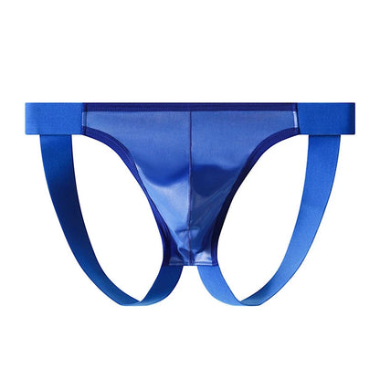 Wholesale Sexy Men Faux Leather G-string Butt Lift Elastic Sport Thong Underpants Bikini