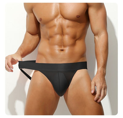 Wholesale Translucent Men's Pouch Jockstrap Sexy Low-rise Tanga Bikini Hipster Underwear