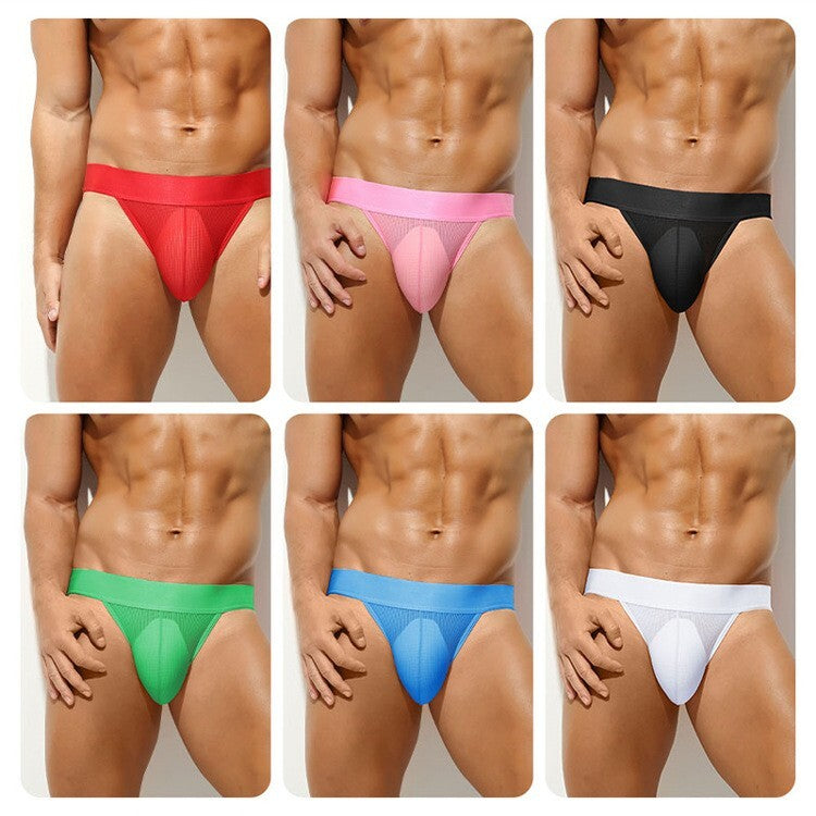 Wholesale Translucent Men's Pouch Jockstrap Sexy Low-rise Tanga Bikini Hipster Underwear