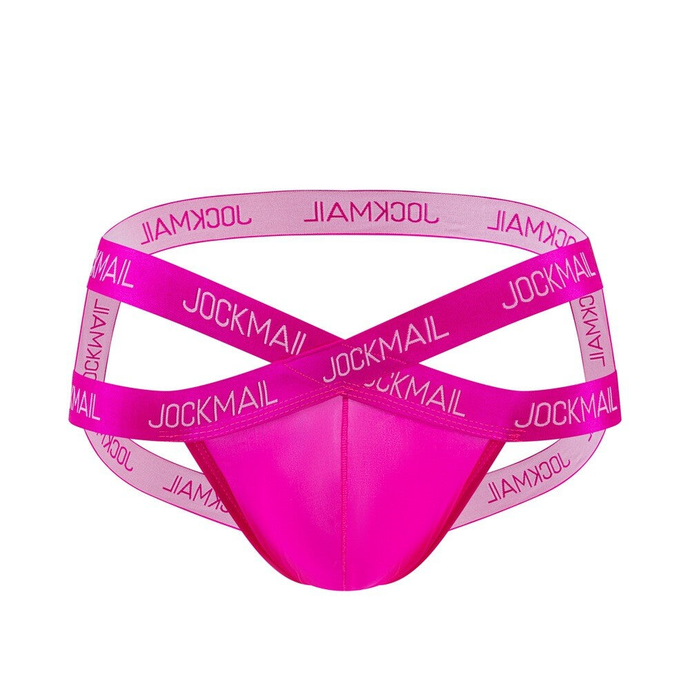 Wholesale Men's Cross V-Waistband Jockstrap Briefs Sexy Transparent Underwear
