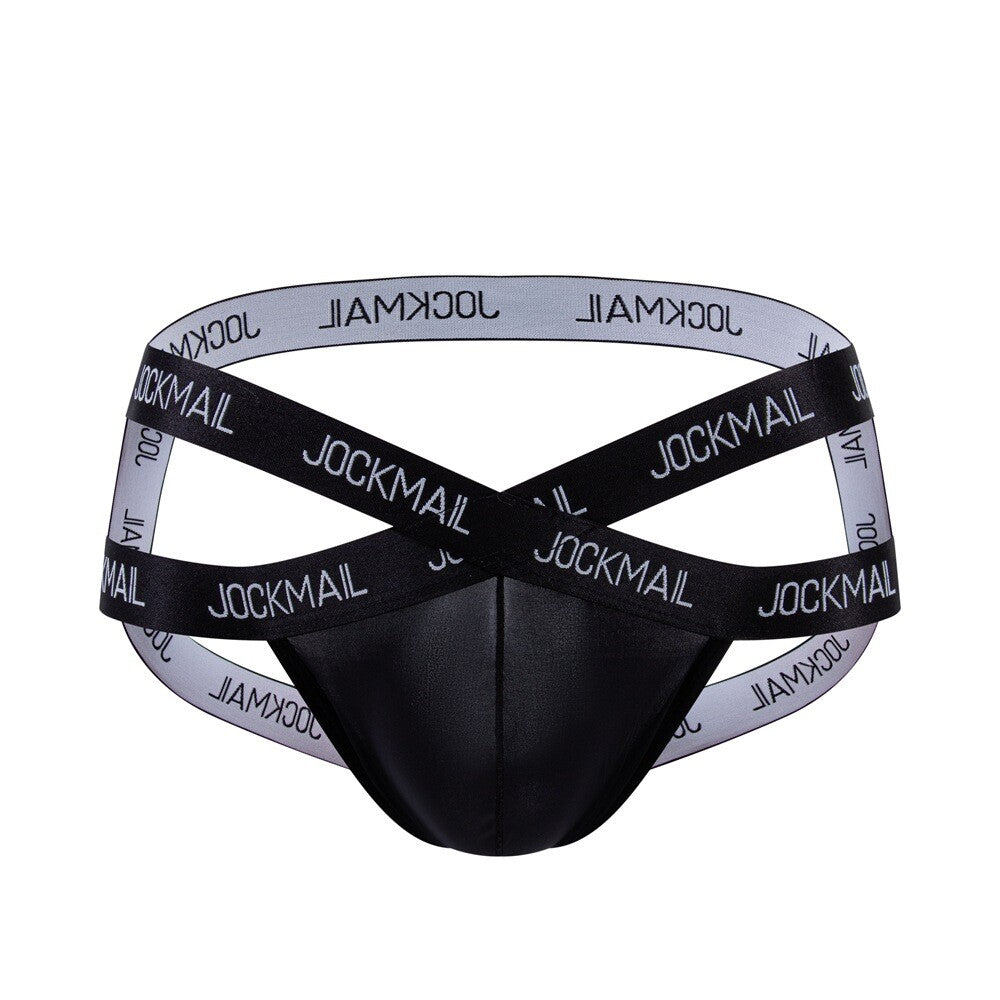 Wholesale Men's Cross V-Waistband Jockstrap Briefs Sexy Transparent Underwear